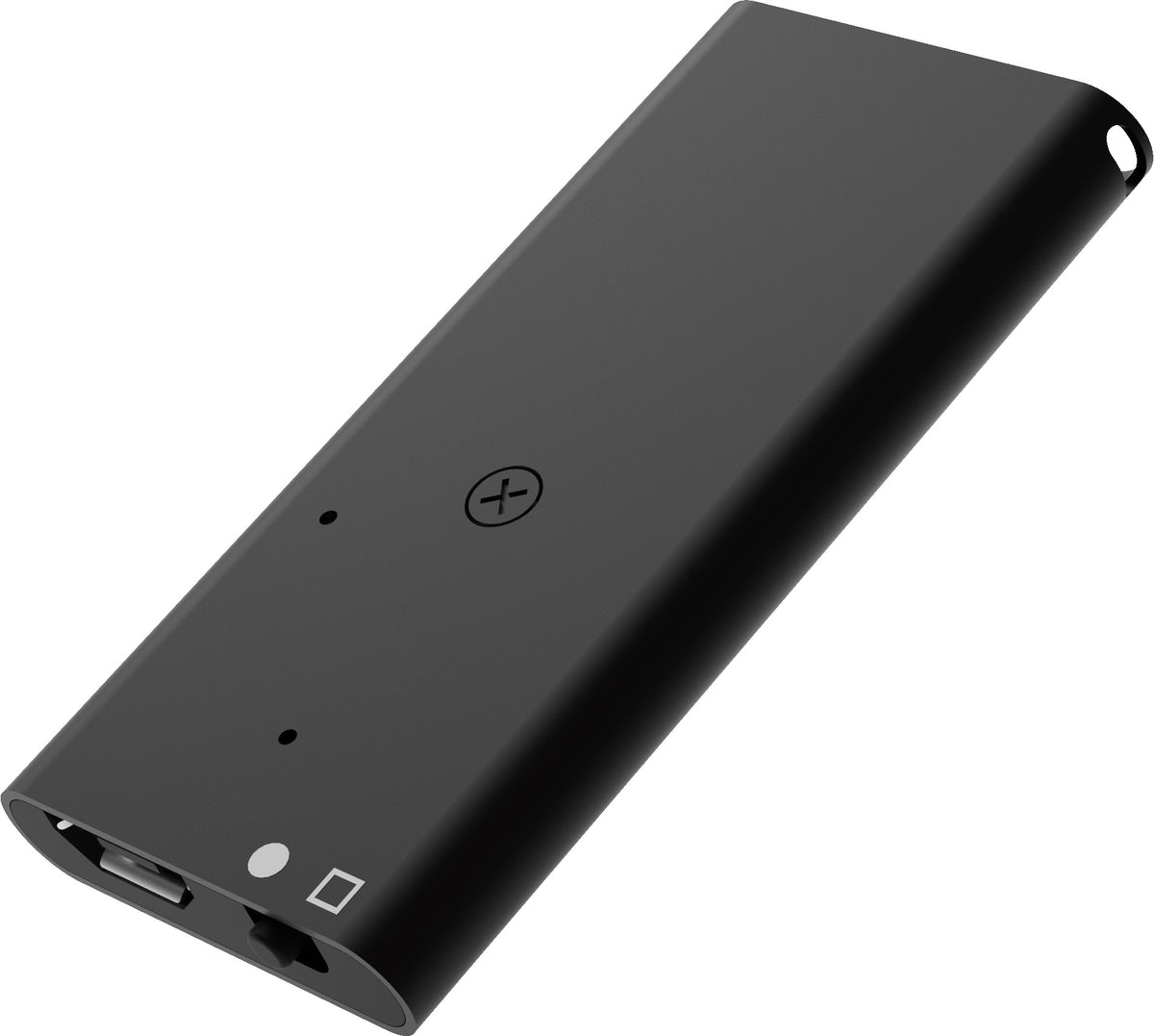 Micro voice activated recorder, ultra thin black aluminum body
