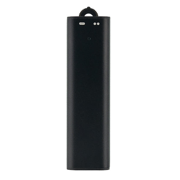 Password protected voice activated recorder Pro, front view, black aluminum